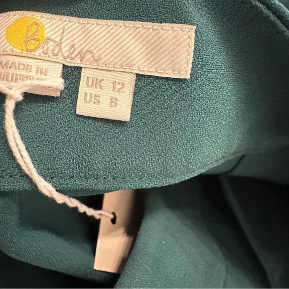 Boden Pleated Crepe Mini Side Zip Skirt in Green Size US 8 NWT - Picture 7 of 9